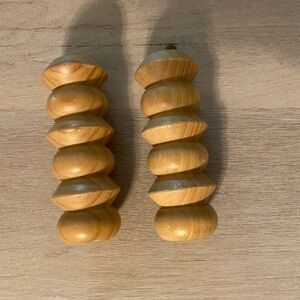Urban Outfitter Home Natural Wood Candlestick Holders